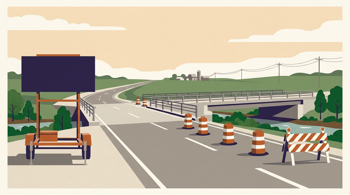 Construction on U.S. 34/Illinois 23 bridge crossing Little Indian Creek